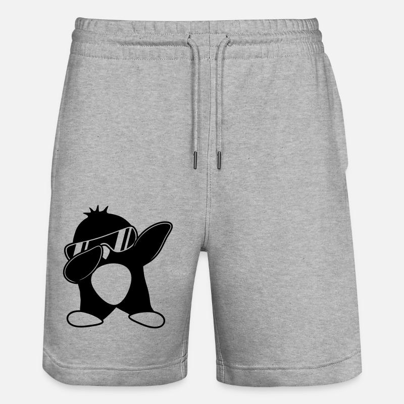 Pingouin Dab Drôle - Short de jogging bio TRAINER Stanley/Stella unisexe - gris chiné