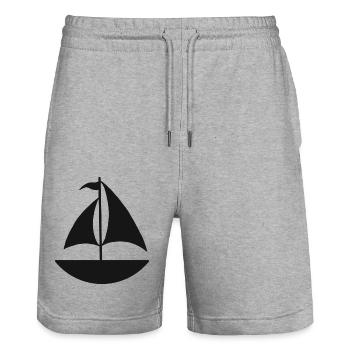 Sailboat boat sailing ship sailing ship gift - Stanley/Stella Trainer Unisex Organic Jogging Shorts - heather grey - Front - Nik (191cm) & Marisol (170cm)