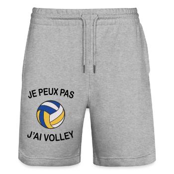 Je Peux Pas J'ai Volley - Short de jogging bio TRAINER Stanley/Stella unisexe - gris chiné - Devant - Nik (191cm) & Marisol (170cm)
