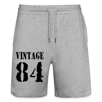 Vintage 1984 - Jahrgang 84 - Party Vector - Stanley/Stella Trainer Unisex Organic Jogging Shorts - heather grey - Front - Nik (191cm) & Marisol (170cm)