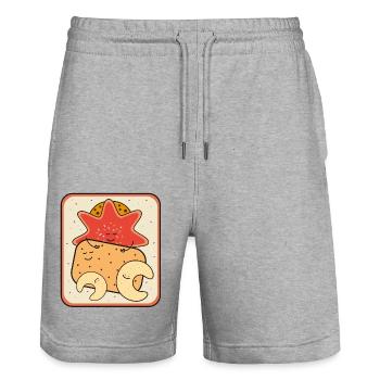 Christmas biscuit box - Stanley/Stella Trainer Unisex Organic Jogging Shorts - heather grey - Front - Nik (191cm) & Marisol (170cm)
