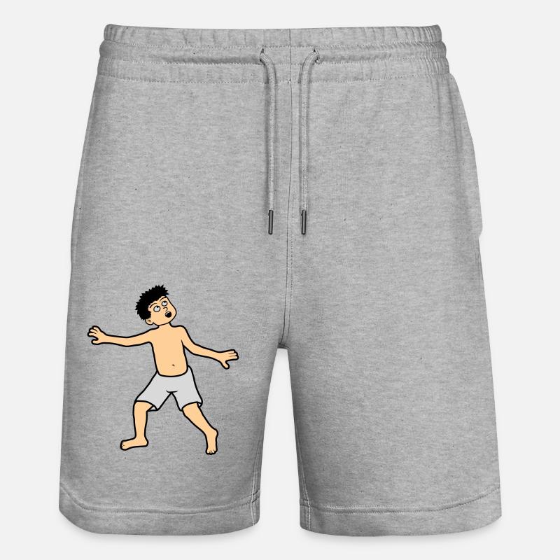 Boy is afraid - Stanley/Stella Trainer Unisex Organic Jogging Shorts - heather grey