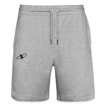 Fly Dashed Line - Short de jogging bio TRAINER Stanley/Stella unisexe - gris chiné - Devant - Nik (191cm) & Marisol (170cm)