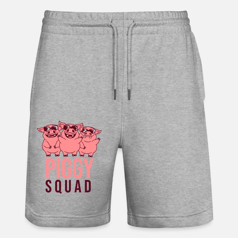 Cochons de l’équipe Piggy Squad - Short de jogging bio TRAINER Stanley/Stella unisexe - gris chiné
