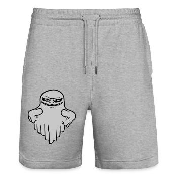 Evil Floating Spirit Comic - Stanley/Stella Trainer Unisex Organic Jogging Shorts - heather grey - Front - Nik (191cm) & Marisol (170cm)