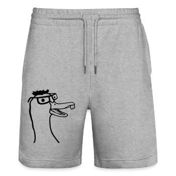 Geek Hornbrille Nerd Gans - Stanley/Stella Unisex Bio Joggingshorts Trainer  - Grau meliert - Vorne - Nik (191cm) & Marisol (170cm)