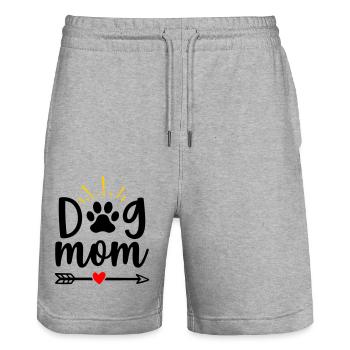 Maman chien - Short de jogging bio TRAINER Stanley/Stella unisexe - gris chiné - Devant - Nik (191cm) & Marisol (170cm)