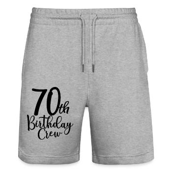 70th Birthday Crew B-day Party Squad 70 ans - Short de jogging bio TRAINER Stanley/Stella unisexe - gris chiné - Devant - Nik (191cm) & Marisol (170cm)