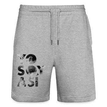 Hörˋ zu und fühle / Spruch / Typo / Spanisch - Stanley/Stella Unisex Bio Joggingshorts Trainer  - Grau meliert - Vorne - Nik (191cm) & Marisol (170cm)