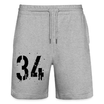 34 Nombre 34 - Short de jogging bio TRAINER Stanley/Stella unisexe - gris chiné - Devant - Nik (191cm) & Marisol (170cm)