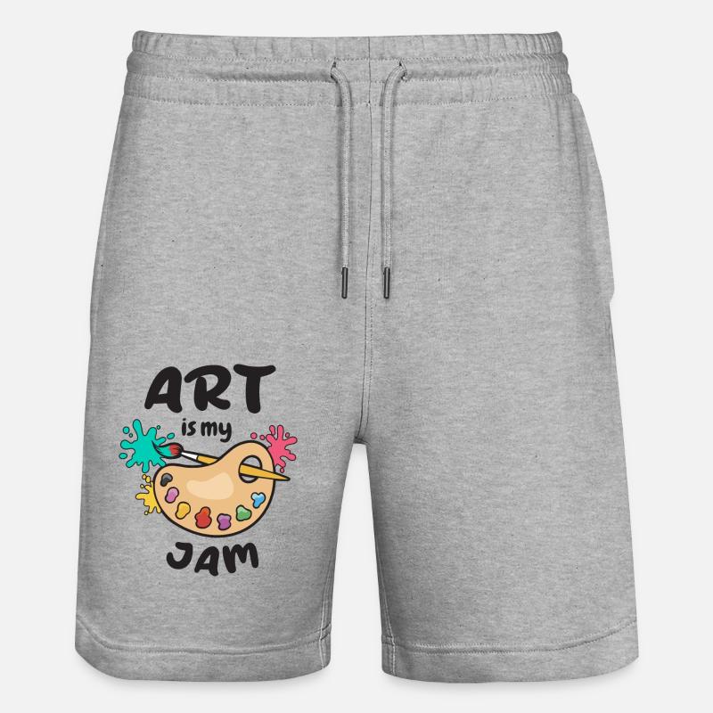 L’art, c’est mon truc - Short de jogging bio TRAINER Stanley/Stella unisexe - gris chiné