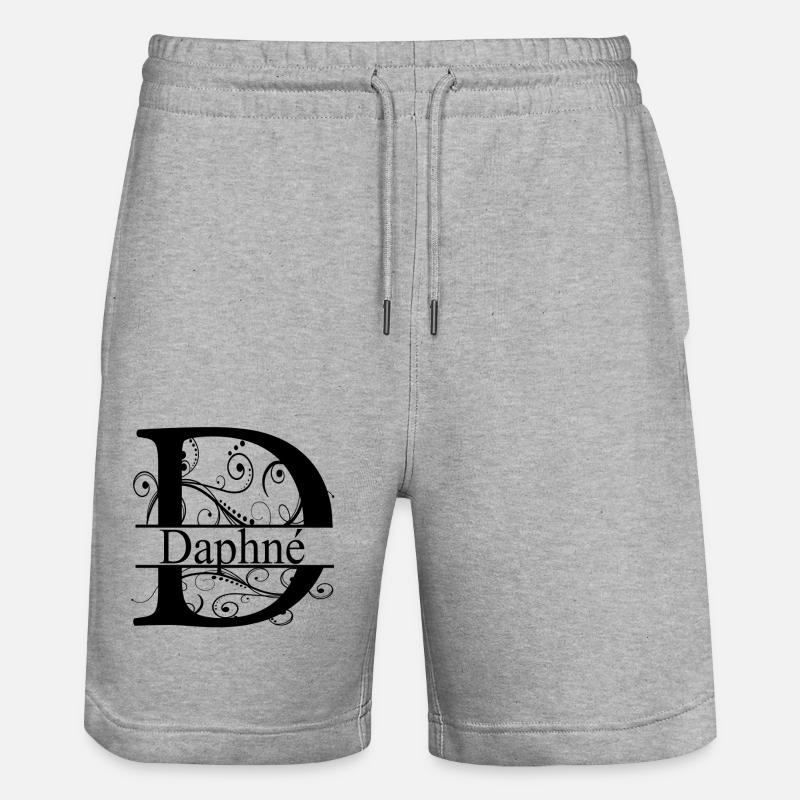 Monogram avec le prénom Daphné - Short de jogging bio TRAINER Stanley/Stella unisexe - gris chiné
