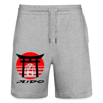 Judo - Short de jogging bio TRAINER Stanley/Stella unisexe - gris chiné - Devant - Nik (191cm) & Marisol (170cm)