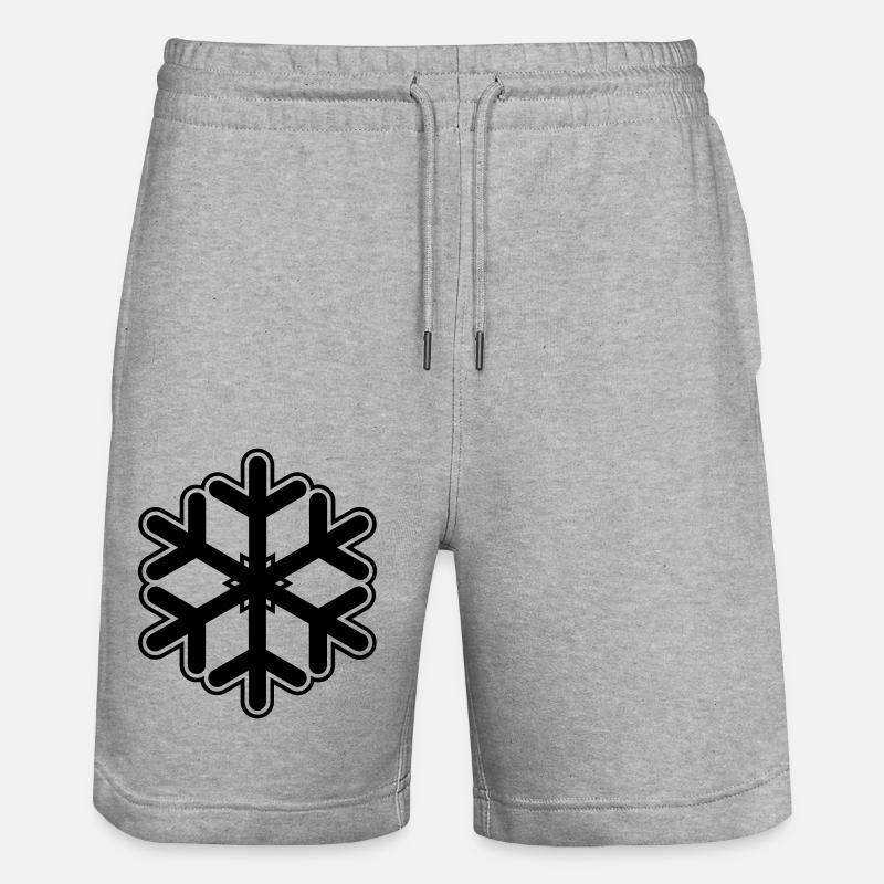 Schneeflöckchen Schnee - Stanley/Stella Unisex Bio Joggingshorts Trainer  - Grau meliert