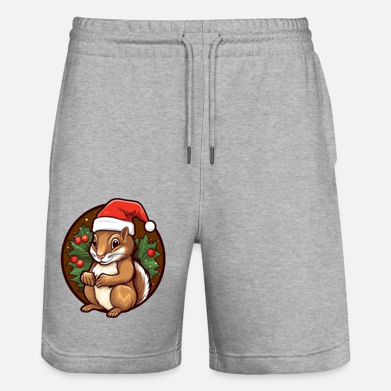 Noël écureuil - Short de jogging bio TRAINER Stanley/Stella unisexe - gris chiné