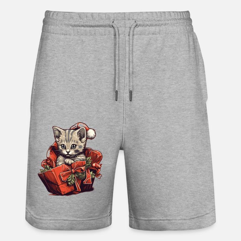 Chaton de Noël4 - Short de jogging bio TRAINER Stanley/Stella unisexe - gris chiné