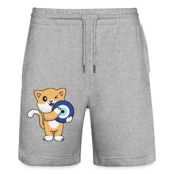 Nazar - Stanley/Stella Unisex Bio Joggingshorts Trainer  - Grau meliert - Vorne - Nik (191cm) & Marisol (170cm)