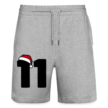 11 Number Christmas - Stanley/Stella Trainer Unisex Organic Jogging Shorts - heather grey - Front - Nik (191cm) & Marisol (170cm)