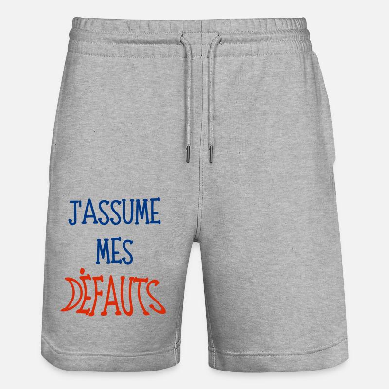j'assume mes défauts - Short de jogging bio TRAINER Stanley/Stella unisexe - gris chiné
