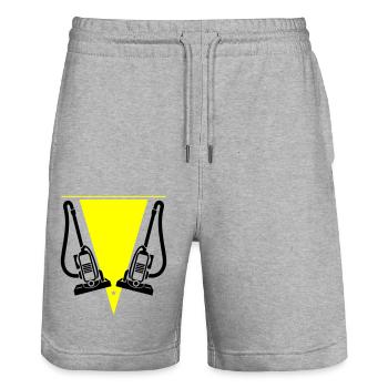 Vacuum Cleaner Cleaning Company - Stanley/Stella Trainer Unisex Organic Jogging Shorts - heather grey - Front - Nik (191cm) & Marisol (170cm)