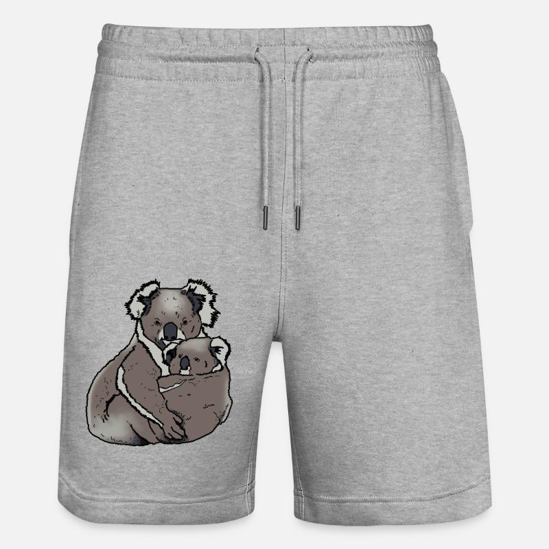 Koala - Maman avec bébé - Short de jogging bio TRAINER Stanley/Stella unisexe - gris chiné