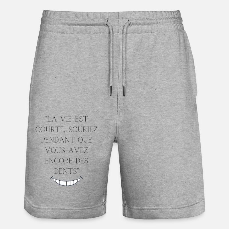 La vie est courte - Short de jogging bio TRAINER Stanley/Stella unisexe - gris chiné