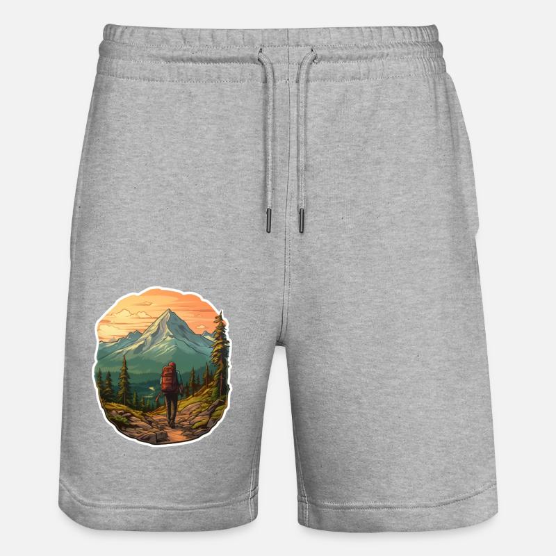 Randonnée à l’aube - Short de jogging bio TRAINER Stanley/Stella unisexe - gris chiné