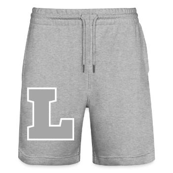 Letter l sport - Stanley/Stella Trainer Unisex Organic Jogging Shorts - heather grey - Front - Nik (191cm) & Marisol (170cm)