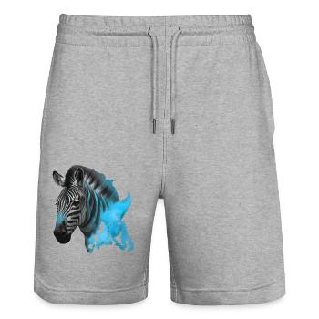 zebra - Stanley/Stella Unisex Bio Joggingshorts Trainer  - Grau meliert - Vorne - Nik (191cm) & Marisol (170cm)