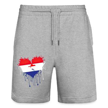 Kroatien hrvatska kroatien hrv hr reisen tourismus - Stanley/Stella Unisex Bio Joggingshorts Trainer  - Grau meliert - Vorne - Nik (191cm) & Marisol (170cm)