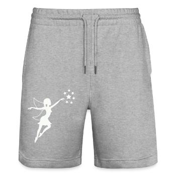 fée - Short de jogging bio TRAINER Stanley/Stella unisexe - gris chiné - Devant - Nik (191cm) & Marisol (170cm)