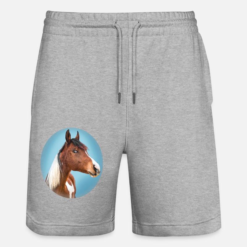 portrait cheval pintabian - Short de jogging bio TRAINER Stanley/Stella unisexe - gris chiné