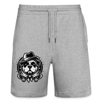 Chien de raie - Short de jogging bio TRAINER Stanley/Stella unisexe - gris chiné - Devant - Nik (191cm) & Marisol (170cm)