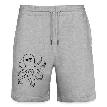Octopus Octopus Cool - Stanley/Stella Trainer Unisex Organic Jogging Shorts - heather grey - Front - Nik (191cm) & Marisol (170cm)