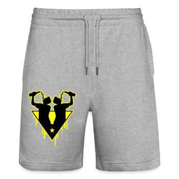 Drinker Team Bottle - Stanley/Stella Trainer Unisex Organic Jogging Shorts - heather grey - Front - Nik (191cm) & Marisol (170cm)