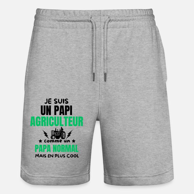 PAPI AGICULTEUR - Short de jogging bio TRAINER Stanley/Stella unisexe - gris chiné