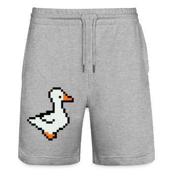 Canard Pixel - Short de jogging bio TRAINER Stanley/Stella unisexe - gris chiné - Devant - Nik (191cm) & Marisol (170cm)