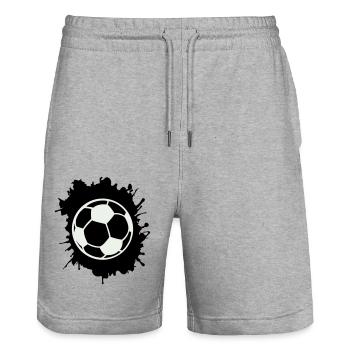 fußball klecks - Stanley/Stella Unisex Bio Joggingshorts Trainer  - Grau meliert - Vorne - Nik (191cm) & Marisol (170cm)