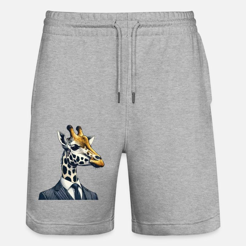 girafe - Short de jogging bio TRAINER Stanley/Stella unisexe - gris chiné