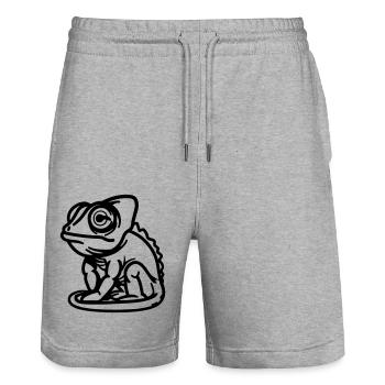 Chameleon - Stanley/Stella Trainer Unisex Organic Jogging Shorts - heather grey - Front - Nik (191cm) & Marisol (170cm)