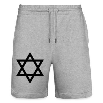 David Star - Short de jogging bio TRAINER Stanley/Stella unisexe - gris chiné - Devant - Nik (191cm) & Marisol (170cm)
