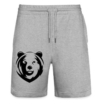 bear - Stanley/Stella Trainer Unisex Organic Jogging Shorts - heather grey - Front - Nik (191cm) & Marisol (170cm)