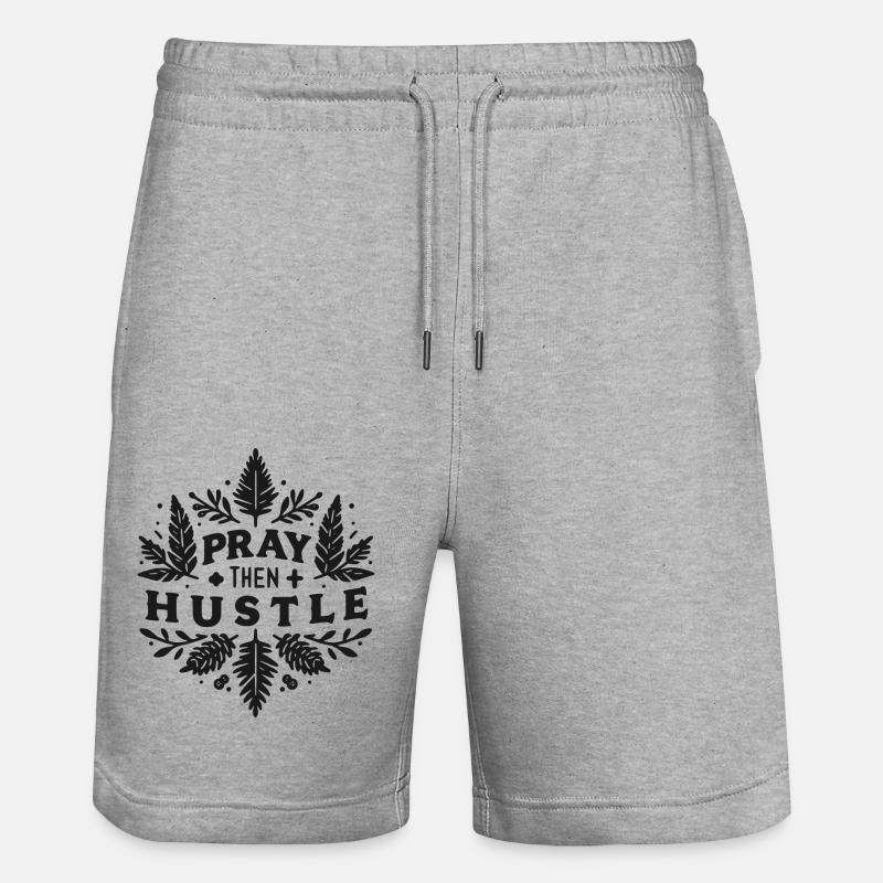 Priez puis bousculez - Short de jogging bio TRAINER Stanley/Stella unisexe - gris chiné