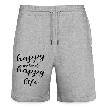 Yoga Meditation Spa Namaste - Stanley/Stella Unisex Bio Joggingshorts Trainer  - Grau meliert - Vorne - Nik (191cm) & Marisol (170cm)