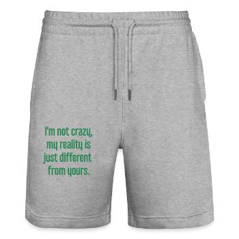 I'm not crazy – my reality is different - Stanley/Stella Trainer Unisex Organic Jogging Shorts - heather grey - Front - Nik (191cm) & Marisol (170cm)