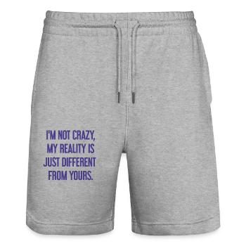 I'm not crazy – my reality is different - Stanley/Stella Trainer Unisex Organic Jogging Shorts - heather grey - Front - Nik (191cm) & Marisol (170cm)