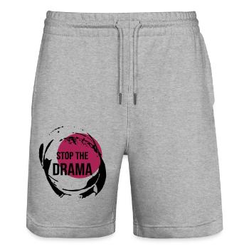 Stop The Drama Geschenk - Stanley/Stella Unisex Bio Joggingshorts Trainer  - Grau meliert - Vorne - Nik (191cm) & Marisol (170cm)
