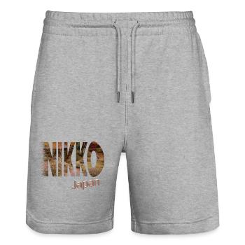 NIKKO Japon - Short de jogging bio TRAINER Stanley/Stella unisexe - gris chiné - Devant - Nik (191cm) & Marisol (170cm)