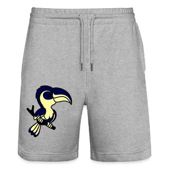 papagei - Stanley/Stella Unisex Bio Joggingshorts Trainer  - Grau meliert - Vorne - Nik (191cm) & Marisol (170cm)
