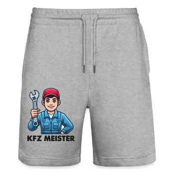 KFZ Meister - Stanley/Stella Unisex Bio Joggingshorts Trainer  - Grau meliert - Vorne - Nik (191cm) & Marisol (170cm)